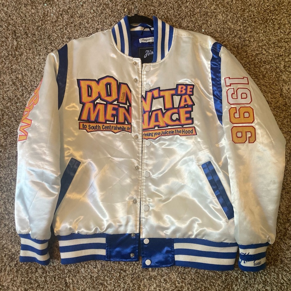 DON'T BE A MENACE WHITE SATIN JACKET